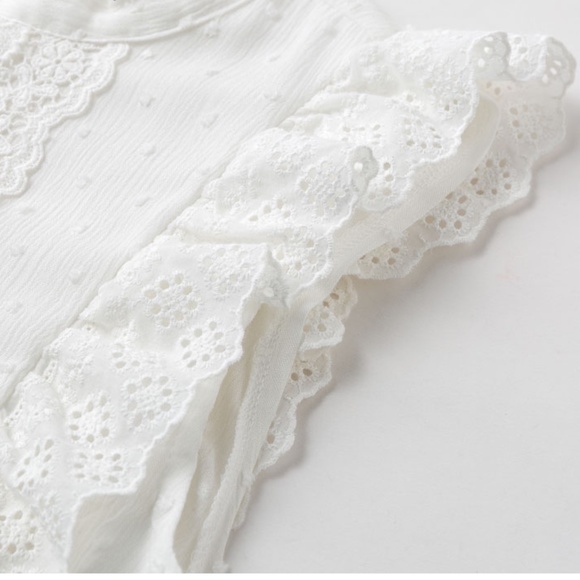 Lace Detailed Backless White Top - Picture 12 of 16